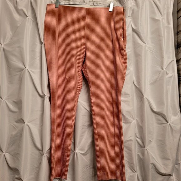 a new day CORAL & WHITE CHECK CASUAL PANT SIZE 12 - Picture 1 of 5